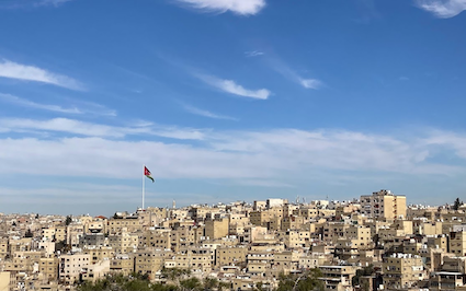 buildings against a blue sky